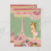 Save the Date Eiffelturm Princess Babydusche (Vorne/Hinten)