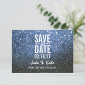 Save the Date - Ein blauer Lit Nite (Stehend Vorderseite)