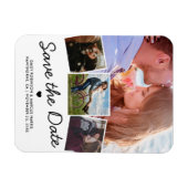 Save the Date Einfache 4-Foto Hochzeit Magnet (Horizontal)