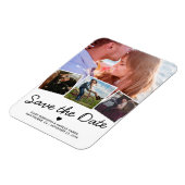 Save the Date Einfache 4-Foto Hochzeit Magnet (Linke Seite)