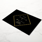 Save the Date Einfache Elegante Black Real Gold Folieneinladung (Gedreht)
