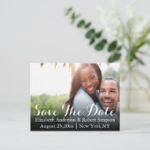 Save The Date | Einfache Fotovorlage Ankündigungspostkarte (Stehend Vorderseite)