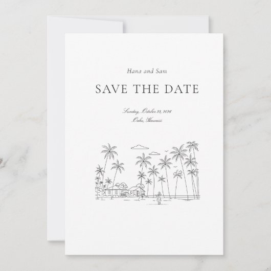 Save the Date einfache Hochzeit (Vorderseite)