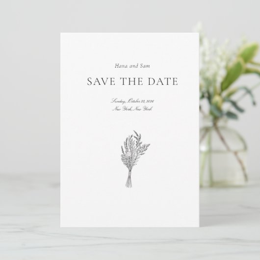 Save the Date einfache Hochzeit (Stehend Vorderseite)