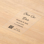 Save the Date einfache minimale QR-Scan-Codedetail Acryleinladungen (Ablage )