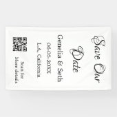 Save the Date einfache minimale QR-Scan-Codedetail Banner (Horizontal)