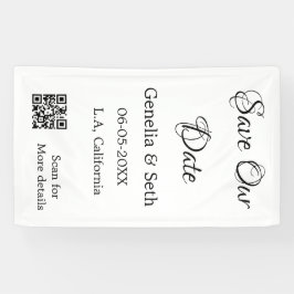 Save the Date einfache minimale QR-Scan-Codedetail Banner