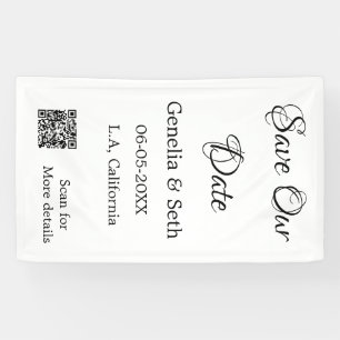 Save the Date einfache minimale QR-Scan-Codedetail Banner