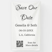 Save the Date einfache minimale QR-Scan-Codedetail Banner (Vertikal)