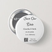 Save the Date einfache minimale QR-Scan-Codedetail Button (Vorne & Hinten)