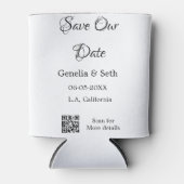 Save the Date einfache minimale QR-Scan-Codedetail Dosenkühler (Vorderseite)