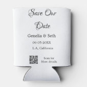 Save the Date einfache minimale QR-Scan-Codedetail Dosenkühler (Rückseite)