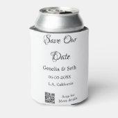 Save the Date einfache minimale QR-Scan-Codedetail Dosenkühler (Kanne Rückseite)