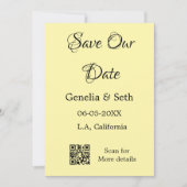 Save the Date einfache minimale QR-Scan-Codedetail Einladung (Vorderseite)