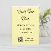 Save the Date einfache minimale QR-Scan-Codedetail Einladung (Stehend Vorderseite)