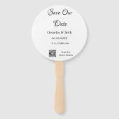 Save the Date einfache minimale QR-Scan-Codedetail Fächer (Vorderseite)