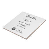 Save the Date einfache minimale QR-Scan-Codedetail Fliese (Seite)