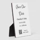 Save the Date einfache minimale QR-Scan-Codedetail Fotoplatte (Seite)