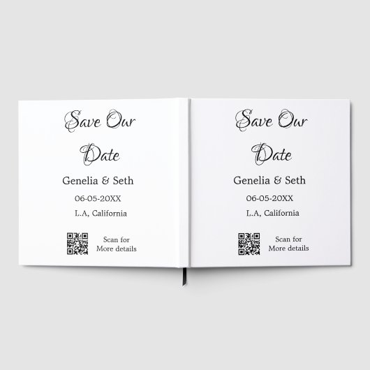 Save the Date einfache minimale QR-Scan-Codedetail Gästebuch (Voll)