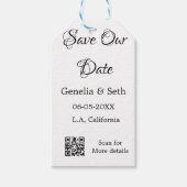 Save the Date einfache minimale QR-Scan-Codedetail Geschenkanhänger (Vorderseite)