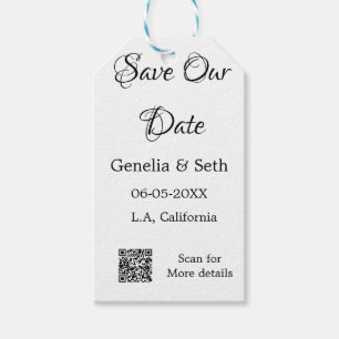 Save the Date einfache minimale QR-Scan-Codedetail Geschenkanhänger
