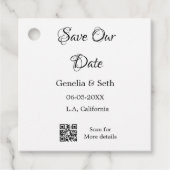 Save the Date einfache minimale QR-Scan-Codedetail Geschenkanhänger (Vorderseite)
