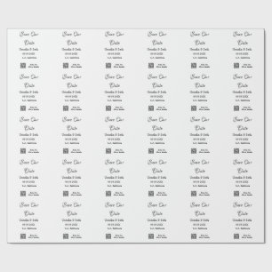 Save the Date einfache minimale QR-Scan-Codedetail Geschenkpapier