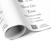 Save the Date einfache minimale QR-Scan-Codedetail Geschenkpapier (Rolleneckpunkt)