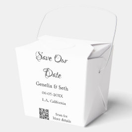 Save the Date einfache minimale QR-Scan-Codedetail Geschenkschachtel