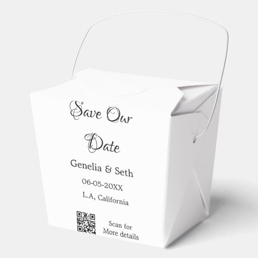 Save the Date einfache minimale QR-Scan-Codedetail Geschenkschachtel (Vorderseite)