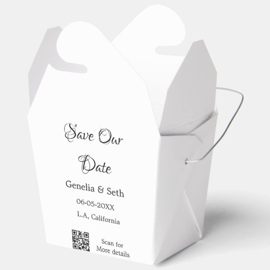 Save the Date einfache minimale QR-Scan-Codedetail Geschenkschachtel (Offen)