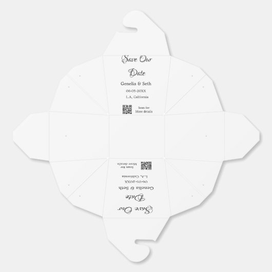 Save the Date einfache minimale QR-Scan-Codedetail Geschenkschachtel (Ungeklappt)