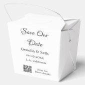Save the Date einfache minimale QR-Scan-Codedetail Geschenkschachtel (Rückseite)