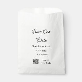 Save the Date einfache minimale QR-Scan-Codedetail Geschenktütchen