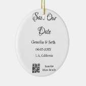 Save the Date einfache minimale QR-Scan-Codedetail Keramik Ornament (Rechts)