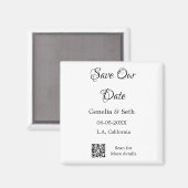 Save the Date einfache minimale QR-Scan-Codedetail Magnet (Vorderseite/Rückseite)