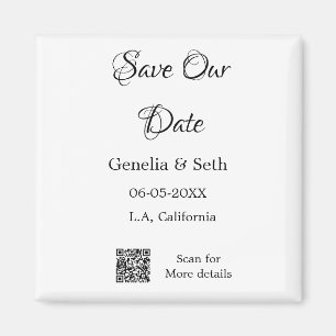 Save the Date einfache minimale QR-Scan-Codedetail Magnet