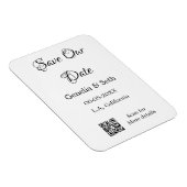 Save the Date einfache minimale QR-Scan-Codedetail Magnet (Rechte Seite)