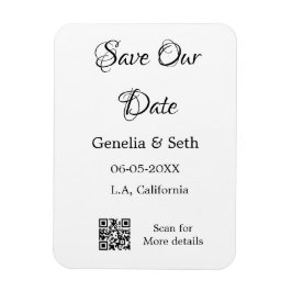 Save the Date einfache minimale QR-Scan-Codedetail Magnet