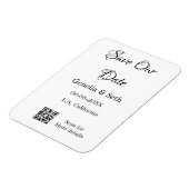 Save the Date einfache minimale QR-Scan-Codedetail Magnet (Linke Seite)
