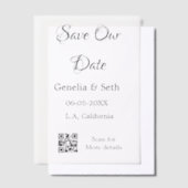Save the Date einfache minimale QR-Scan-Codedetail Pergament Einladungen (Versetzt)