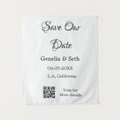 Save the Date einfache minimale QR-Scan-Codedetail Wandteppich (Vorderseite)