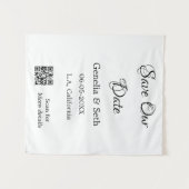 Save the Date einfache minimale QR-Scan-Codedetail Wandteppich (Vorderseite (Horizontal))