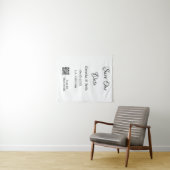 Save the Date einfache minimale QR-Scan-Codedetail Wandteppich (Beispiel (Horizontal))