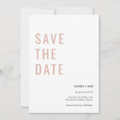 Save the Date einfache Minimalistische Einladung (Vorderseite)