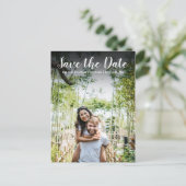 Save the Date Einfache moderne Foto Postkarte (Stehend Vorderseite)