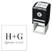 Save the Date Einfache Monogramm Permastempel (Beispiel)