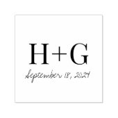 Save the Date Einfache Monogramm Permastempel (Design)