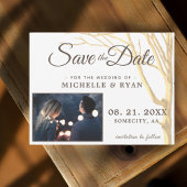 Save the Date einfache rustikale Baumfotokarte