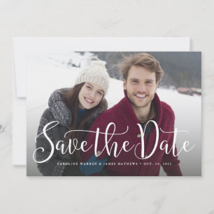 Save the Date einfache Skriptwaagerechte Fotokarte